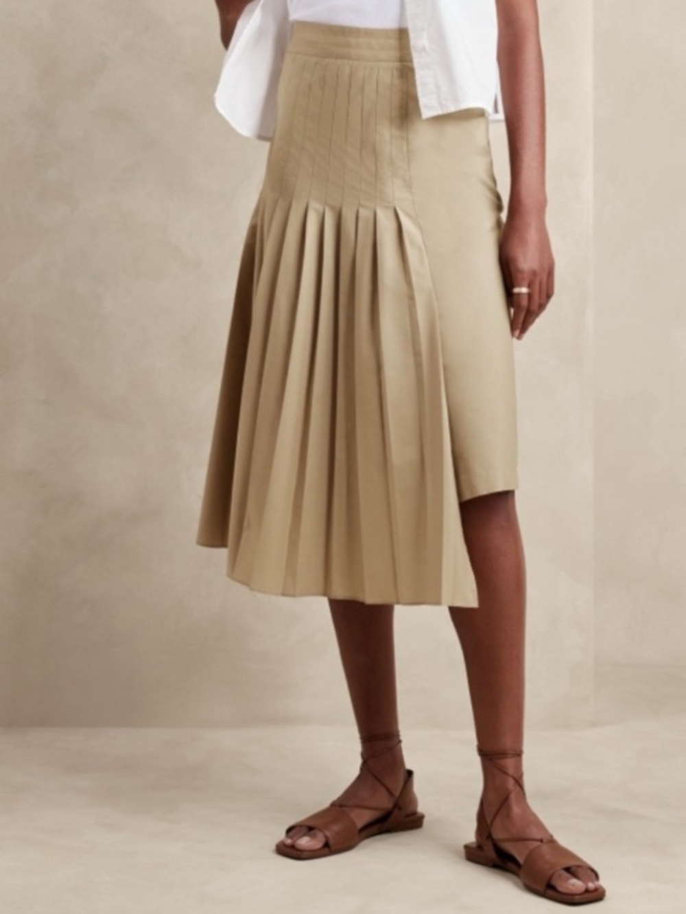 Banana Republic Pleated Asymmetrical Midi Skirt - Picture 9 of 9